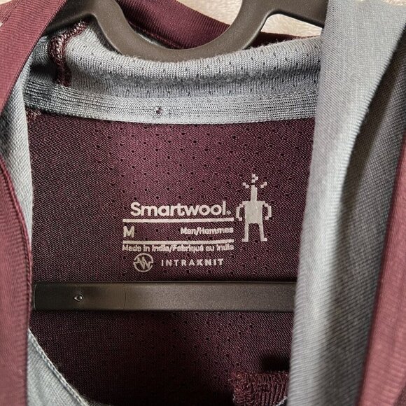 Smartwool Intraknit Active Full Zip Merino Jacket Men's M Maroon Quick Dry Hike - Picture 7 of 14
